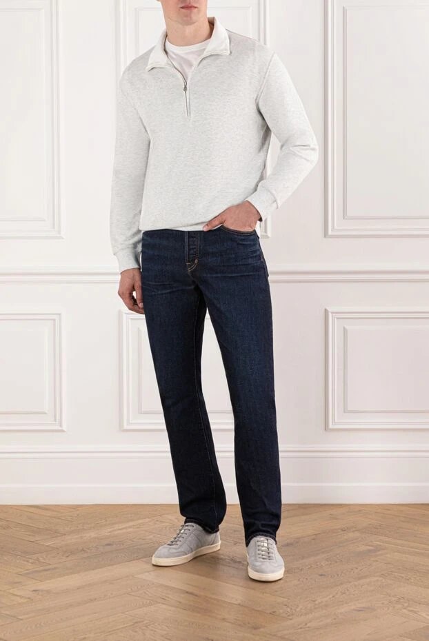 Brunello Cucinelli light gray knit sweatshirt with a shortened zipper 188778 - photo 2