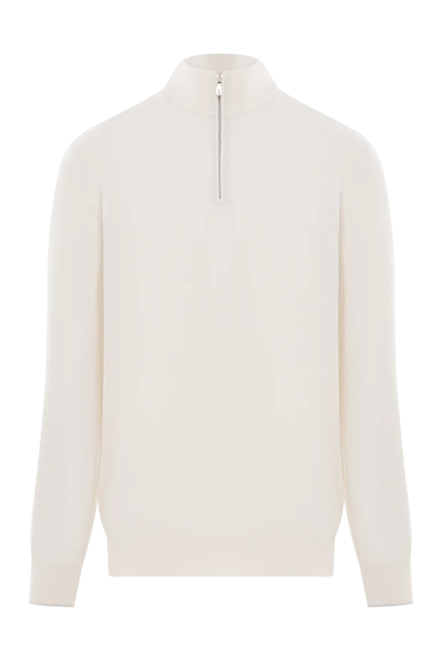 Cashmere turtleneck trouser with half zip white - photo 1