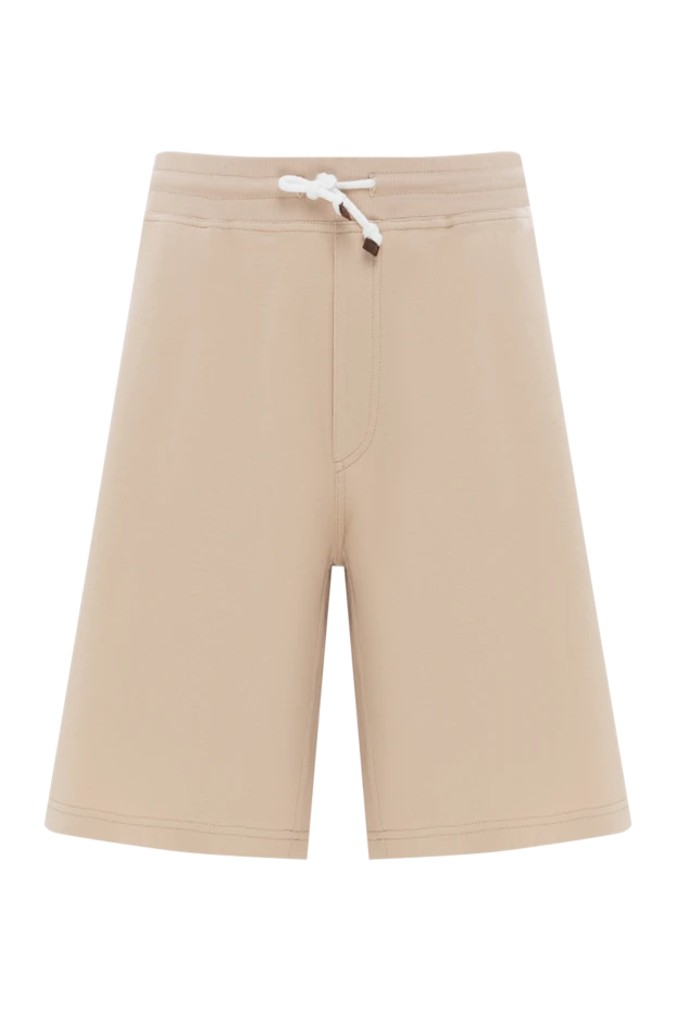 Men's Bermuda shorts with drawstring, beige, cotton - photo 1