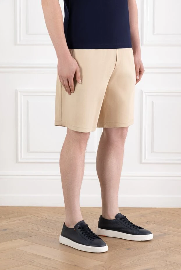 Brunello Cucinelli men's bermuda shorts with drawstring, beige, cotton 188786 - photo 3