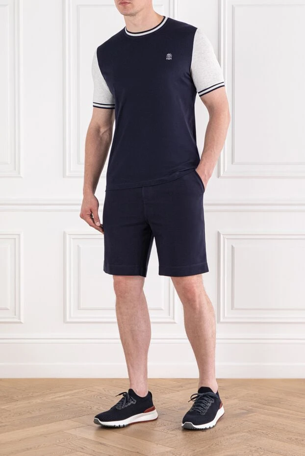 Brunello Cucinelli basic drawstring shorts with straight cut in black jersey 188788 - photo 2