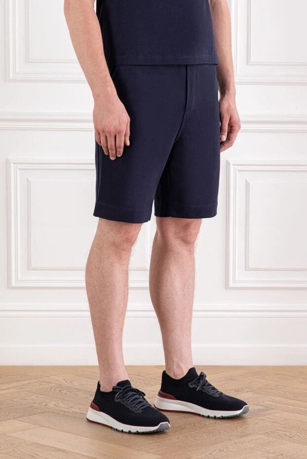 Brunello Cucinelli basic drawstring shorts with straight cut in black jersey 188788 - photo 3