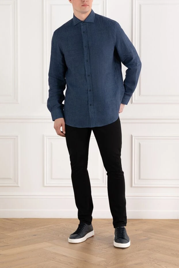 Brunello Cucinelli black men's cotton jeans with rips 188798 - photo 2