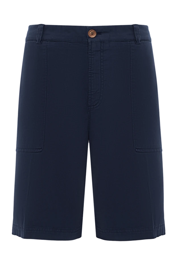 Көк түсті түймесі бар ерлерге арналған мақта Бермуд шорты - фото 1
