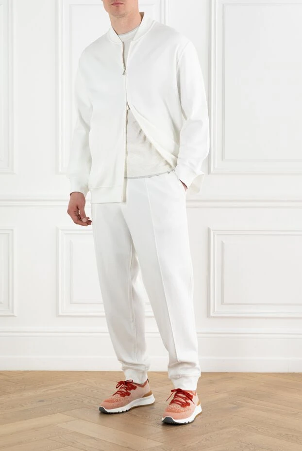 Brunello Cucinelli white cotton tracksuit with zip 188811 - photo 2