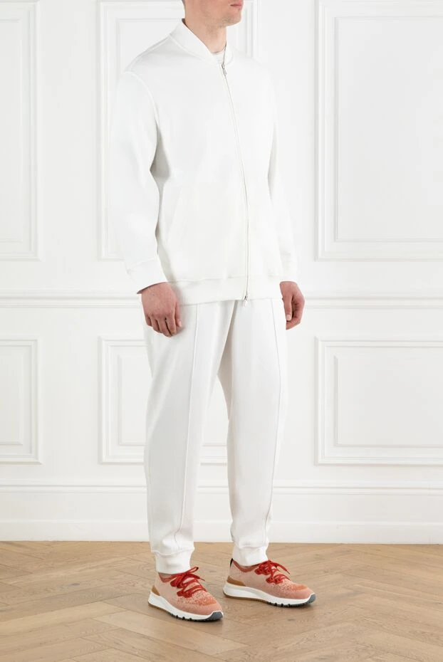 Brunello Cucinelli white cotton tracksuit with zip 188811 - photo 3