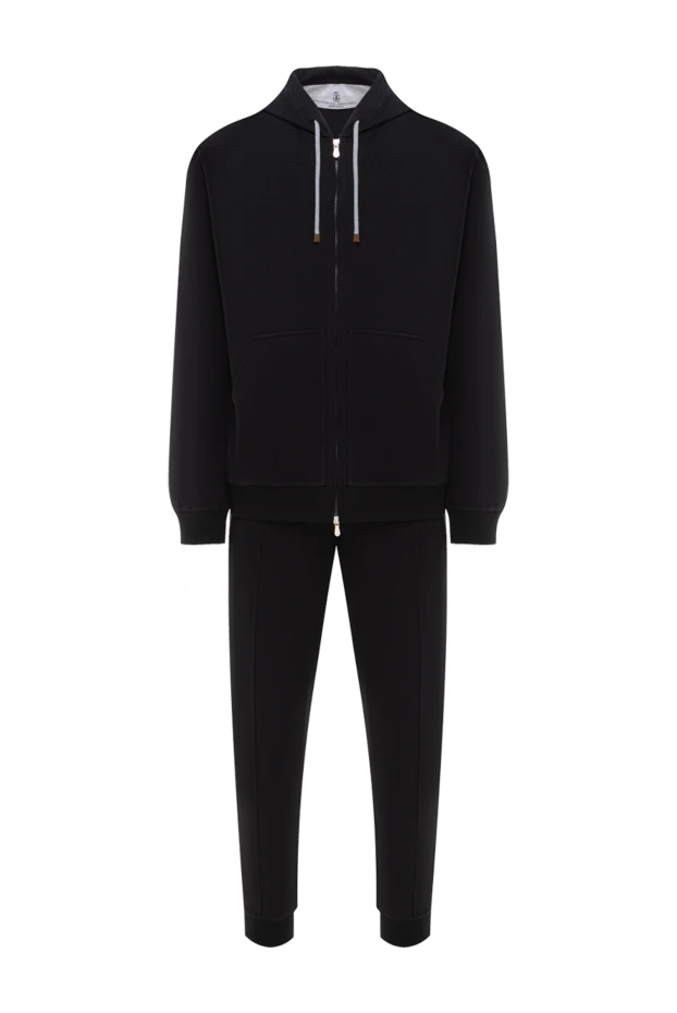 Капюшоны бар қара ерлер трикотаж костюмі - фото 1