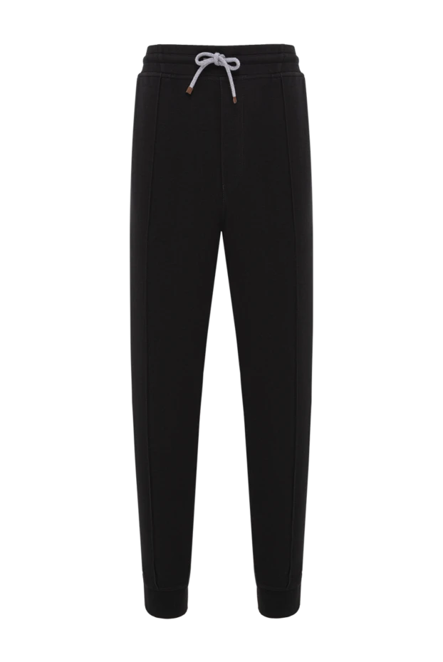 Brunello Cucinelli мужские спортивные брюки чёрные с эластичным поясом 188834 - фото 1