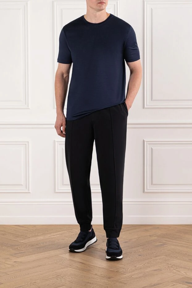 Brunello Cucinelli men's black sweatpants with elastic waistband 188834 - photo 2