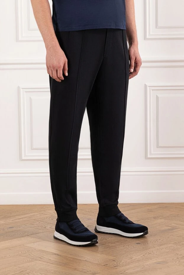 Brunello Cucinelli men's black sweatpants with elastic waistband 188834 - photo 3