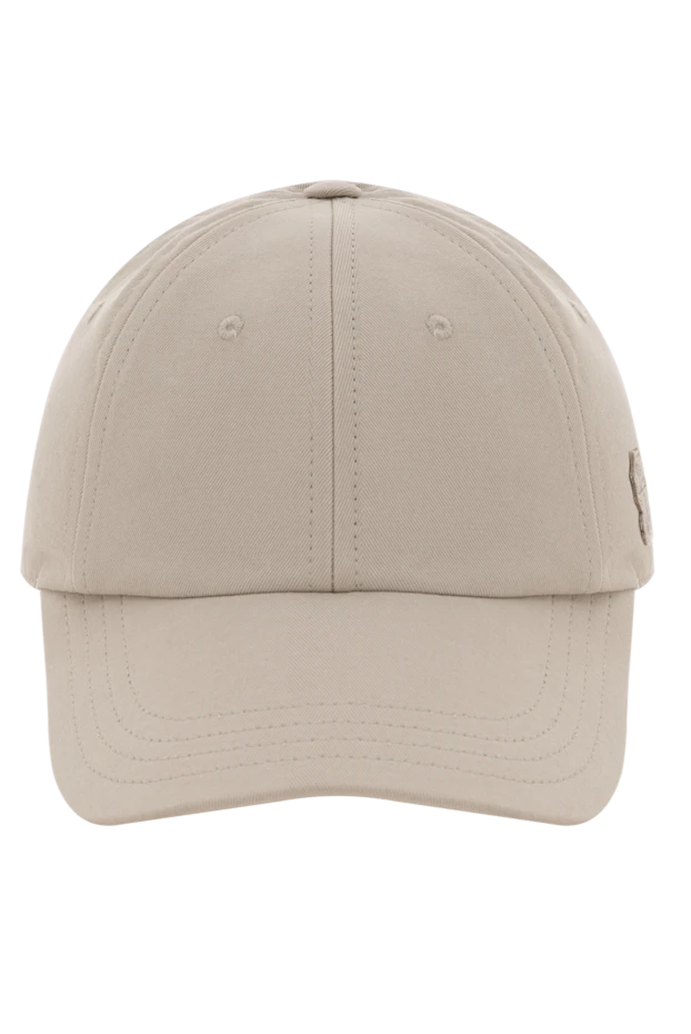 Cotton gabardine baseball cap with logo beige - photo 1