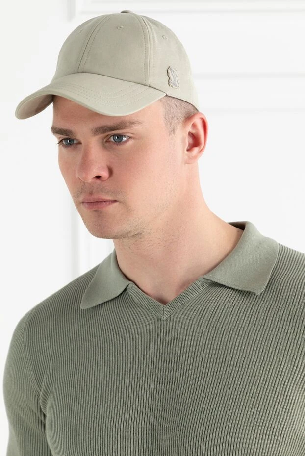 Brunello Cucinelli cotton gabardine baseball cap with logo beige 188838 - photo 2
