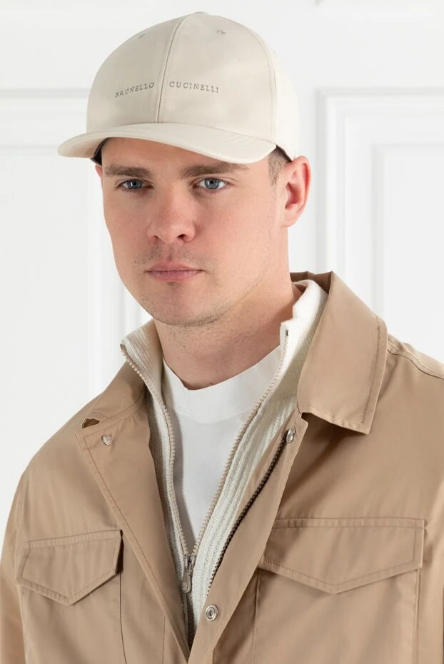 Brunello Cucinelli cotton gabardine baseball cap with logo white 188842 - photo 2