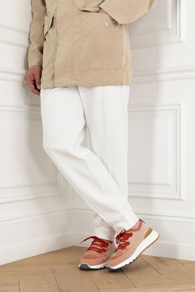 Brunello Cucinelli chiné elastic knit sneakers red 188846 - photo 2