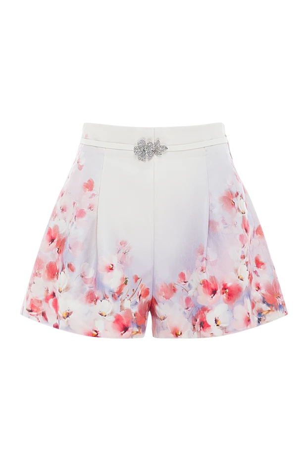 Zimmermann короткие шорты crush flat front из шелка и хлопка с высокой талией 188852 - фото 1