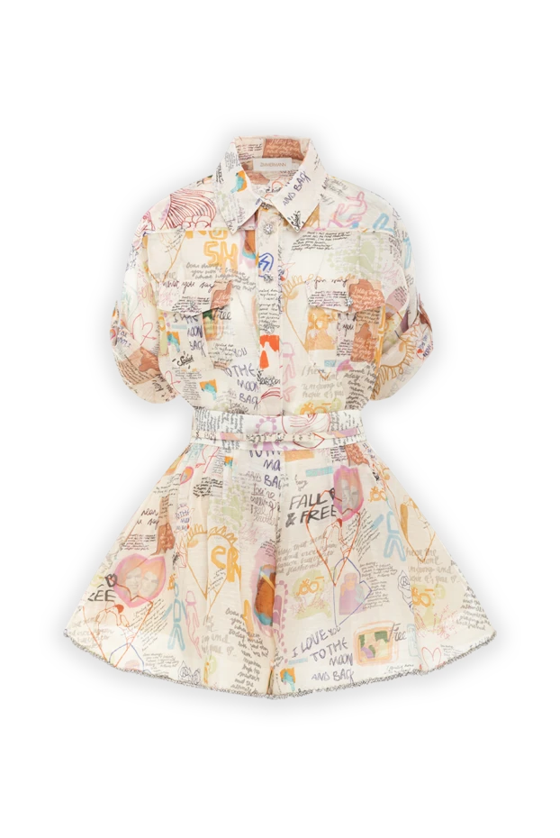 Zimmermann рубашка с закатанными рукавами с юбкой-шортами crush belted tuck 188879 - фото 1