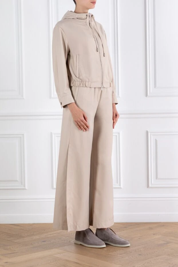 Peserico прогулочный костюм бежевый с широкими брюками 188882 - фото 3