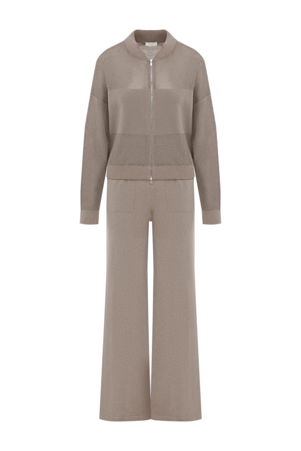 Brown women's tracksuit with perforation - photo 1