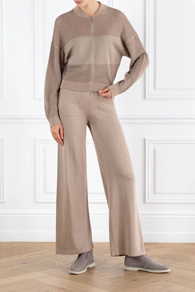 Peserico коричневый спортивный костюм женский с перфорацией 188883 - фото 2