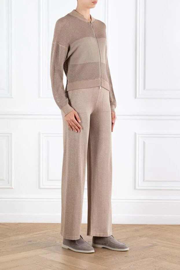 Peserico коричневый спортивный костюм женский с перфорацией 188883 - фото 3