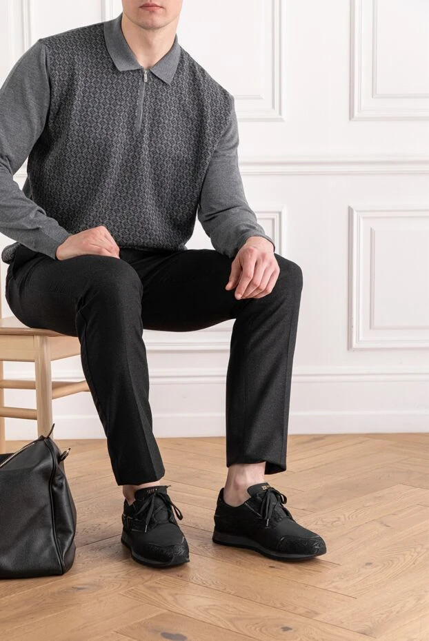 Zilli күңгірт былғарыдан жасалған қолтырауын терісінен жасалған текстуралы кроссовкалар
188888 - фото 2