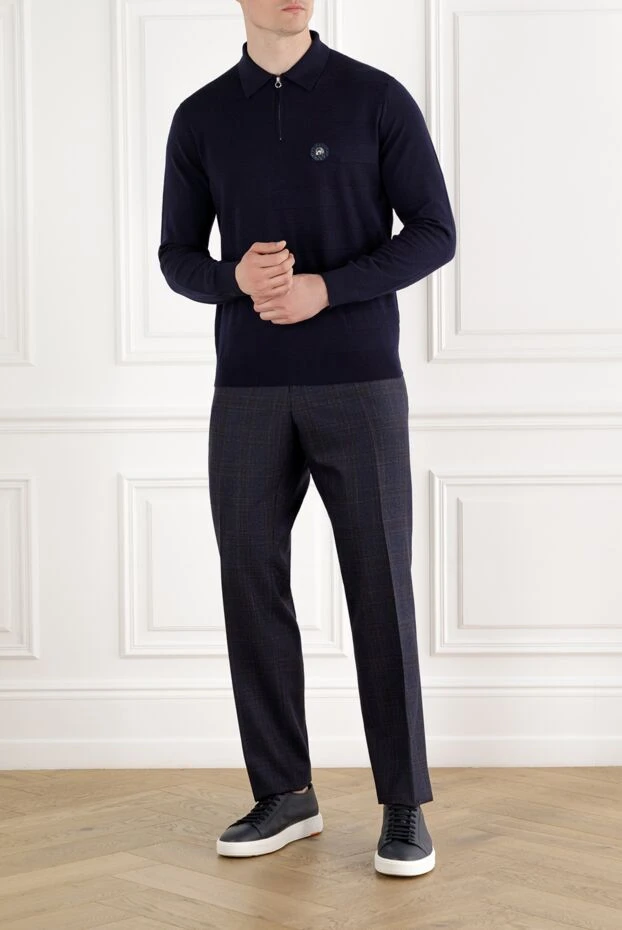 Sartoria Latorre ерлерге арналған көк түсті жүннен жасалған шалбар 188889 - фото 2