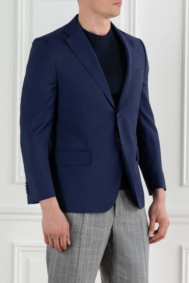 Lubiam classic 100% wool jacket in rich blue 188891 - photo 3