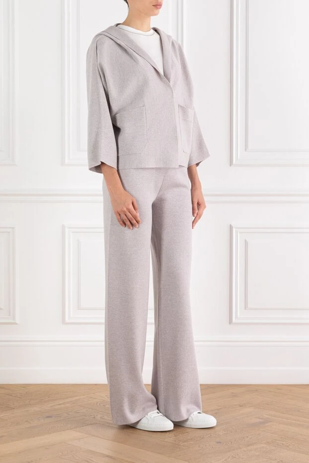 Fabiana Filippi wool jacket with hood and patch pockets with trousers gray 188893 - photo 2