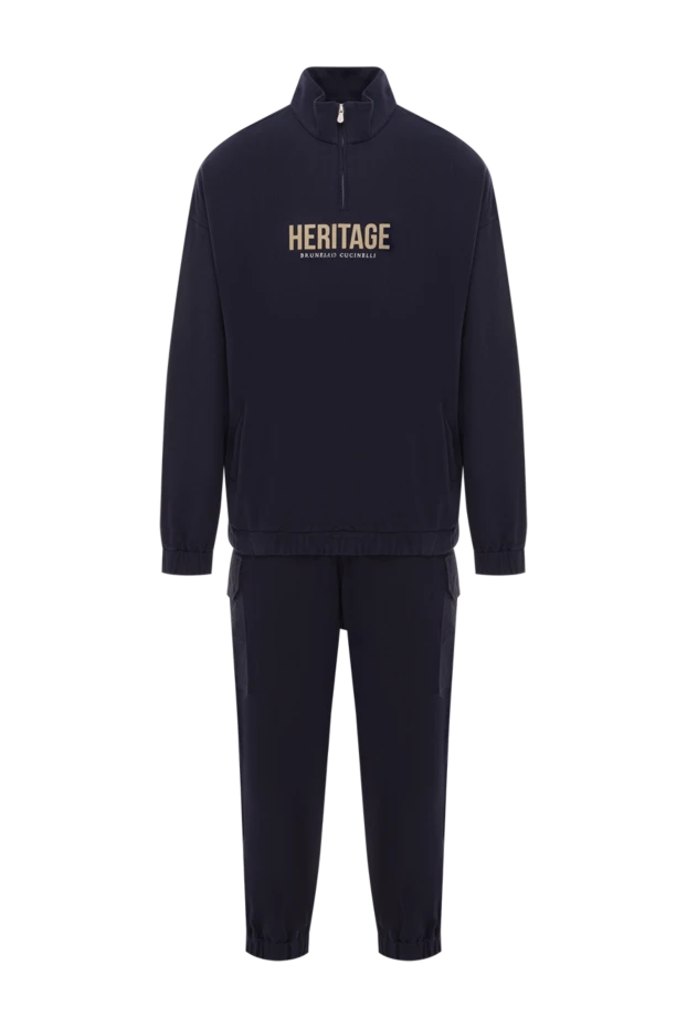 Brunello Cucinelli трикотажный прогулочный костюм однотонный с принтом heritag 188899 - фото 1