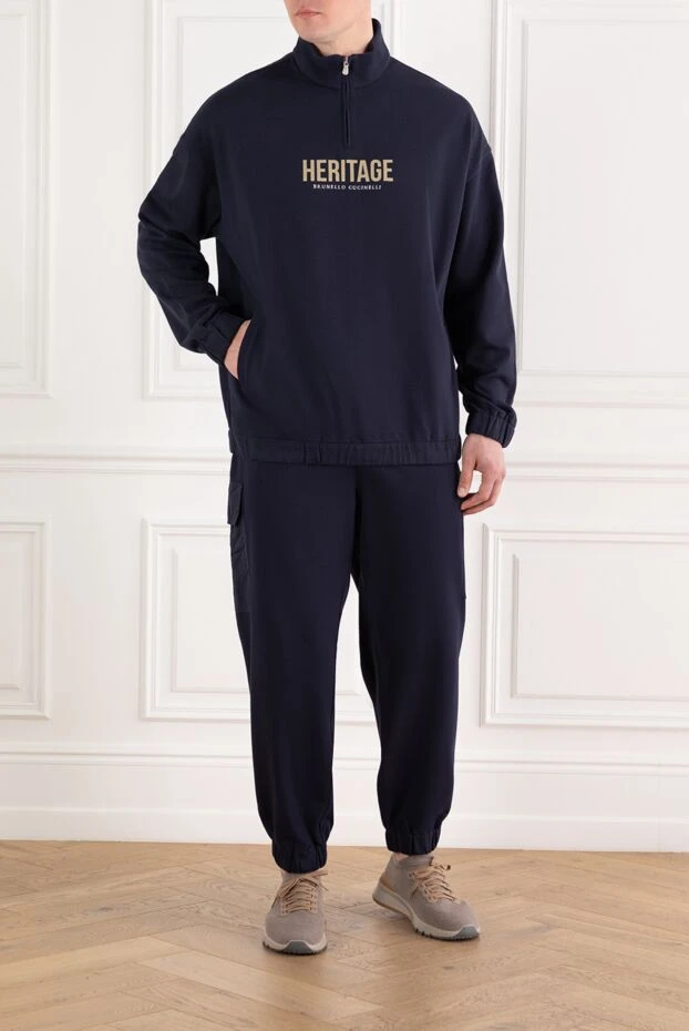 Brunello Cucinelli трикотажный прогулочный костюм однотонный с принтом heritag 188899 - фото 2