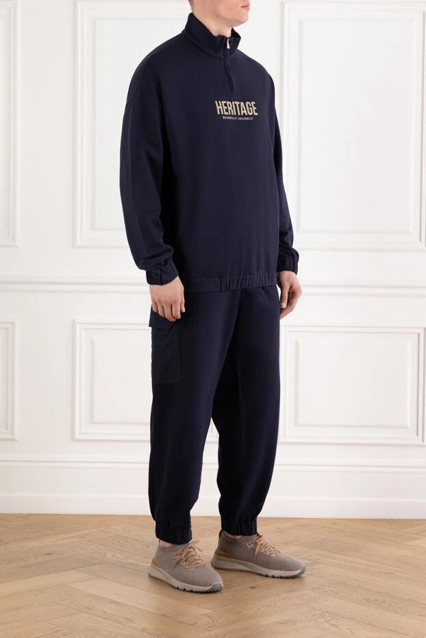 Brunello Cucinelli трикотажный прогулочный костюм однотонный с принтом heritag 188899 - фото 3