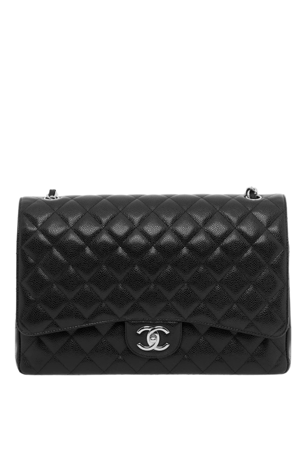 Түйіршікті былғарыдан жасалған қос қақпағы бар классикалық кросс-сөмке - фото 1