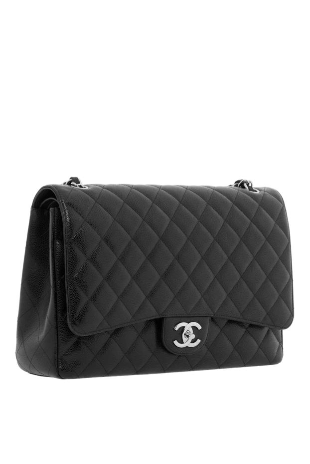 Түйіршікті былғарыдан жасалған қос қақпағы бар классикалық кросс-сөмке - фото 2