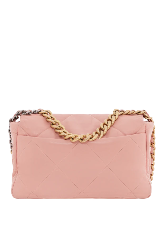 Chanel қызғылт chanel 19 шынжырлы қой терісінен жасалған сөмке 188902 - фото 3