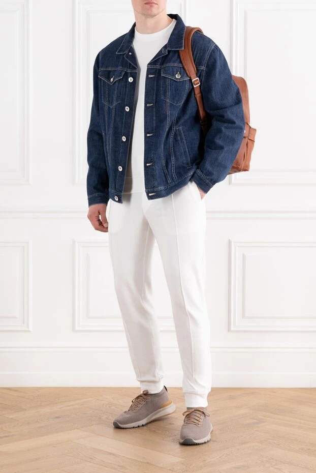 Brunello Cucinelli белый трикотажный костюм с джоггерами и свитшотом без декора 188906 - фото 2