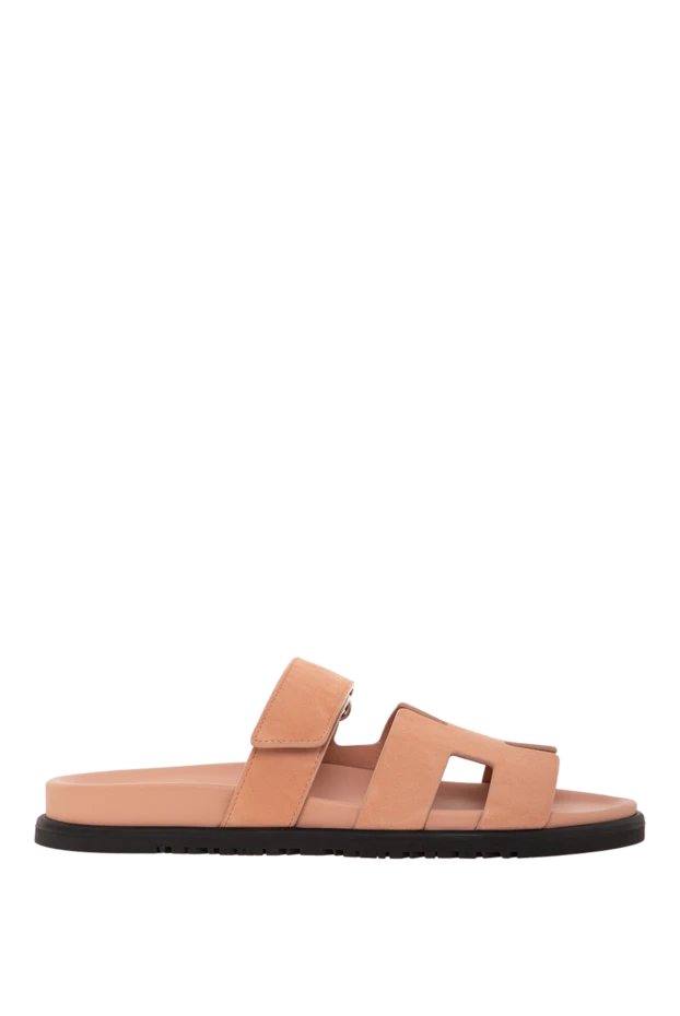 Техно-сандалии Chypre из замши с анатомической резиновой подошвой бежевые - фото 1