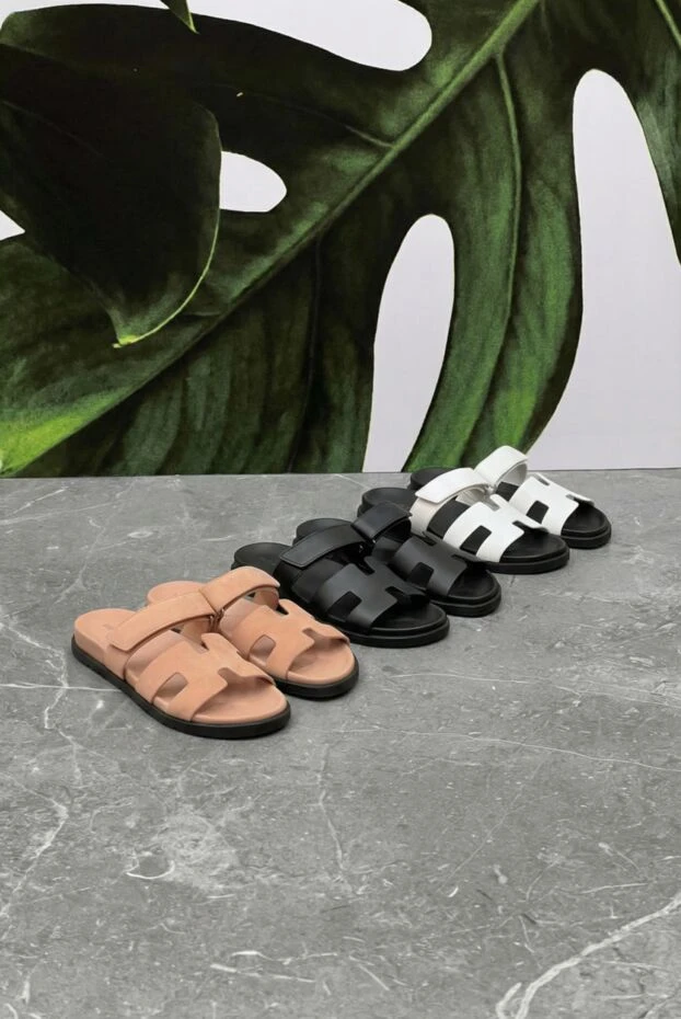 Hermes анатомиялық резеңке табаны ақ шипр күдері техно сандалдар 188919 - фото 2