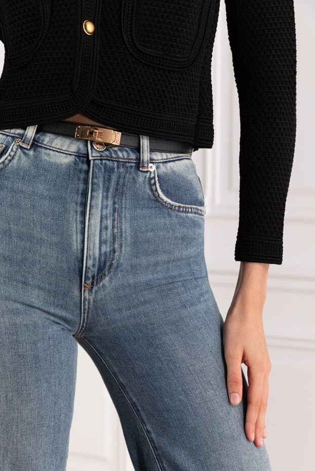 Hermes epsom бұзау терісінен жасалған қызғылт келли тоғасы бар былғары белбеу 18 қара 188921 - фото 2