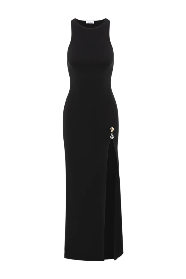 Louisa жеңсіз терең саңылаулы макси көйлек Қара - фото 1