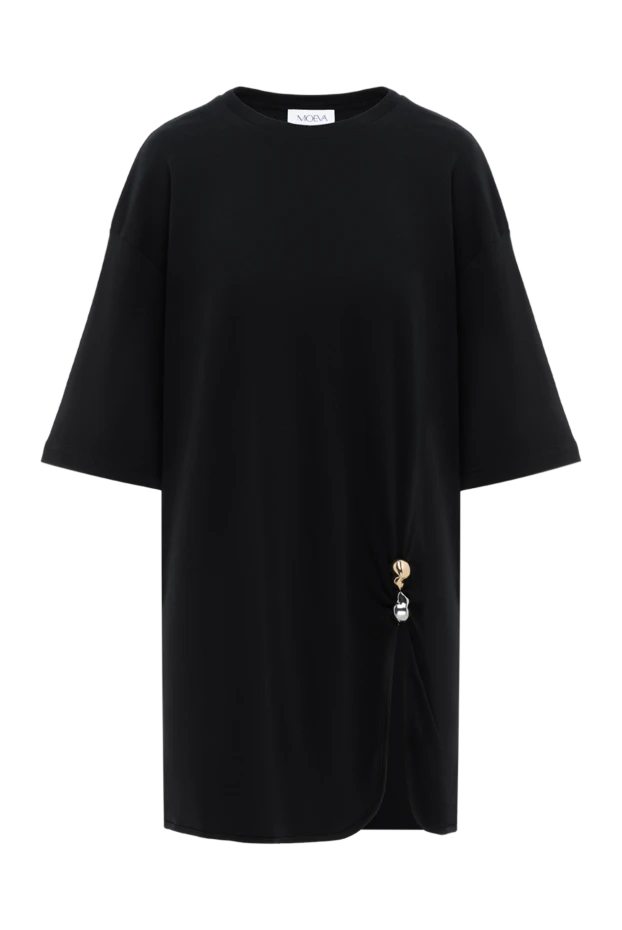 Lavinia Black Loose Mini Dress with Slit - photo 1