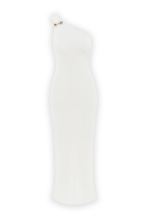 Halle White Бір иықты трикотаж кесілген макси көйлек - фото 1