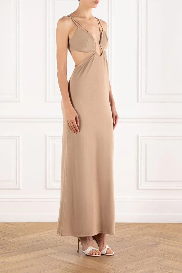 Moeva calla dress ankle length knit dress with cutouts and accents on the straps beige 188957 - photo 3