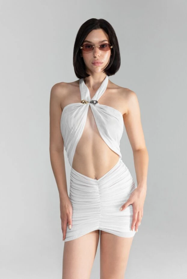 Moeva купальник carolina white с вырезом и драпировкой 188961 - фото 2