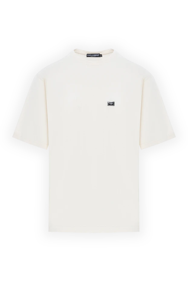 Логотипі бар ақ үлкен мақта-матадан жасалған футболка - фото 1