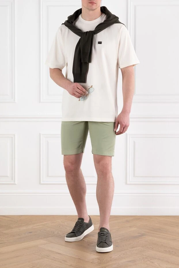 Логотипі бар ақ үлкен мақта-матадан жасалған футболка - фото 2