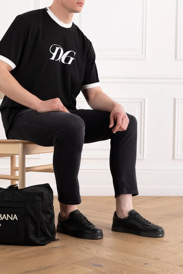 Dolce & Gabbana сникеры portofino yacht из мятой телячьей кожи черные 188982 - фото 3