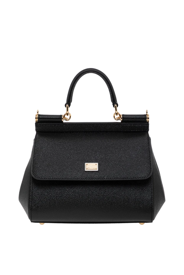 Dolce & Gabbana сумка sicily среднего размера из телячьей кожи dauphine черная 188984 - фото 1