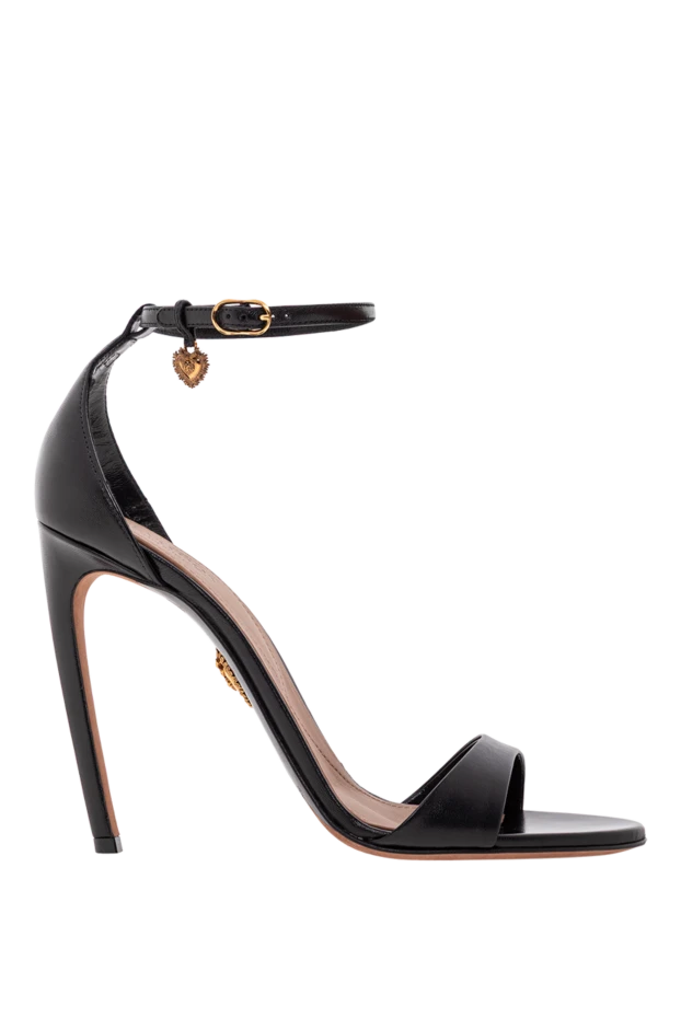 Балаларға арналған қара түсті жылтыр былғарыдан жасалған Devotion сандалдары - фото 1