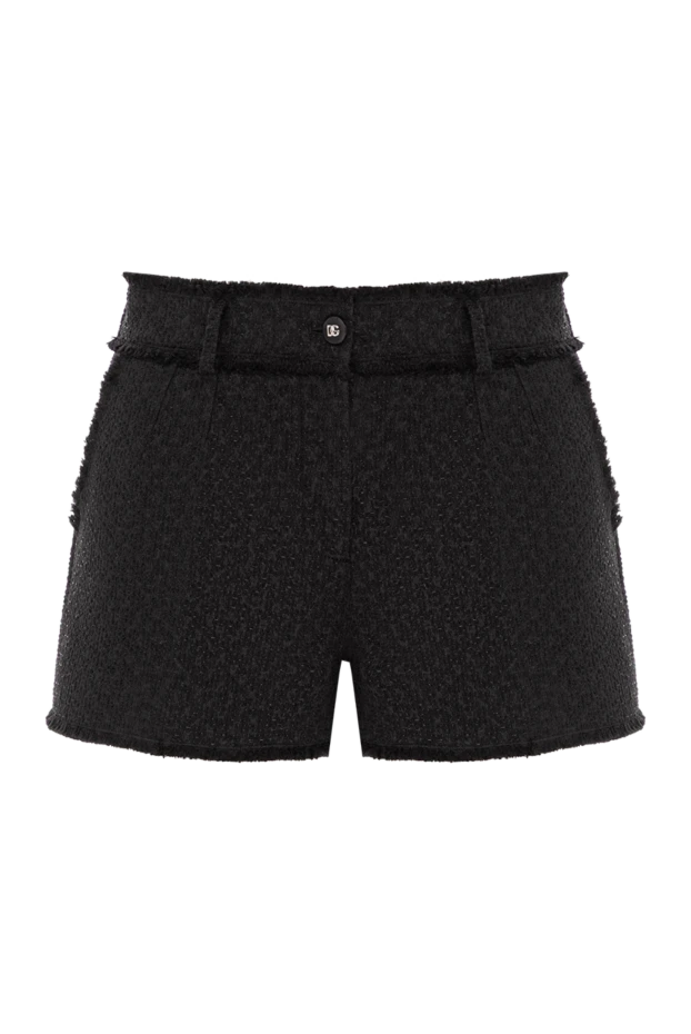 Women's black raschel tweed shorts - photo 1