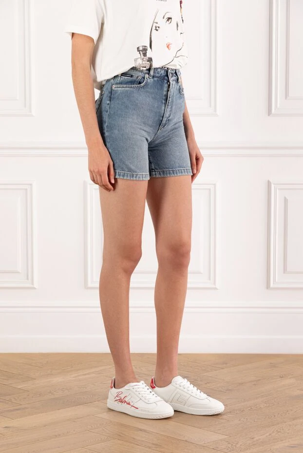 Dolce & Gabbana шорты свободного кроя из хлопкового денима синие женские 188994 - фото 3